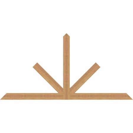 Ekena Millwork Saratoga Timber Gable Bracket, Western Red Cedar, 72"W x 36"H x 1 1/2"D x 3 1/2"F, 12/12 Pitch GBW072X36X0204SAR00SWR